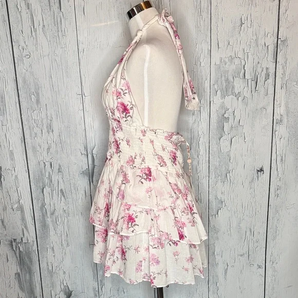 LoveShackFancy Deanna Halter Dress Warm Pink Cloud XL - Picture 2 of 7